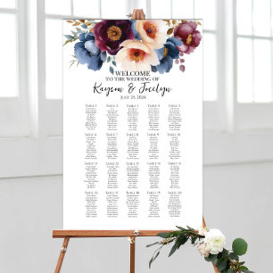 Poster Gráfico de assentos de casamento de flores elegant