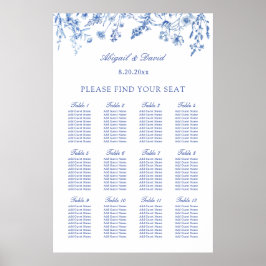 Poster Gráfico de Assentos de Casamento de Flores Silvest