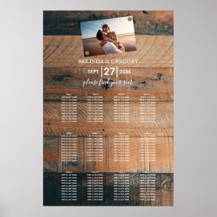 Poster Gráfico de Assentos de Casamento de Foto em Madei