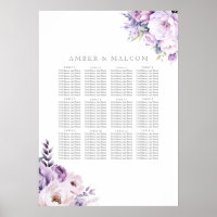 Gráfico de Assentos de Casamento de Hazard Lavanda