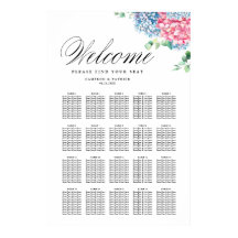 Gráfico de Assentos de Casamento de Hydrangeas Ros