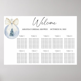 Poster Gráfico de assentos de casamento de inverno em aqu