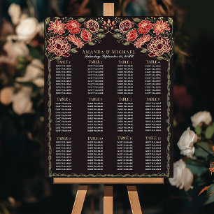 Poster Gráfico de Assentos de Casamento de Jardins Encant