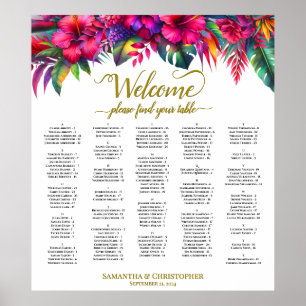 Poster Gráfico de Assentos de Casamento de Jardins Tropic