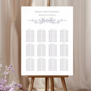 Poster Gráfico de Assentos de Casamento de Lavanda France