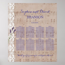 Poster Gráfico de Assentos de Casamento de Lavandas de Mú