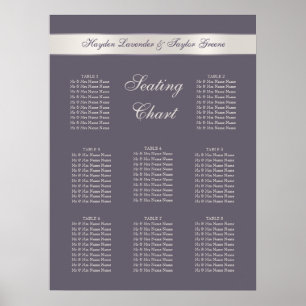 Póster Gráfico de Assentos de Casamento de Lavandas Shabb