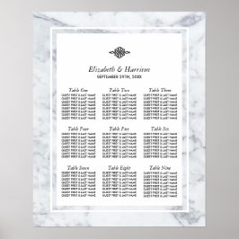 Poster Gráfico de Assentos de Casamento de Marble Vintage