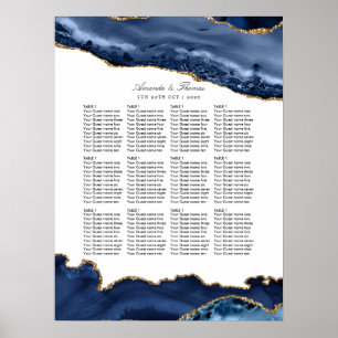 Poster Gráfico de Assentos de Casamento de marinhos e de 