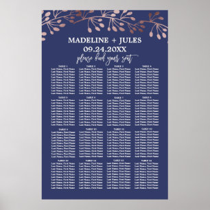 Póster Gráfico de Assentos de Casamento de Marinhos e Ro