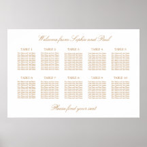 Gráfico de Assentos de Casamento de Mesa 10 Bege D