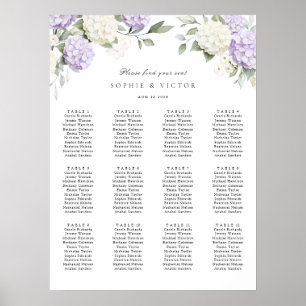 Poster Gráfico de Assentos de Casamento de Mesa 12 com Ho