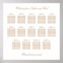 Gráfico de Assentos de Casamento de Mesa 14 Bege D