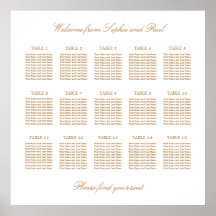 Gráfico de Assentos de Casamento de Mesa 15 Bege D