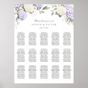 Poster Gráfico de Assentos de Casamento de Mesa 15 com Ho