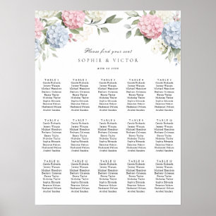Poster Gráfico de Assentos de Casamento de Mesa 15 Hortên