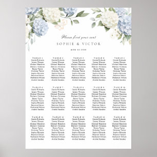 Poster Gráfico de Assentos de Casamento de Mesa 15 Hortên