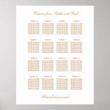 Gráfico de Assentos de Casamento de Mesa 16 Bege D