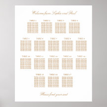 Gráfico de Assentos de Casamento de Mesa 17 Bege D