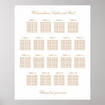 Gráfico de Assentos de Casamento de Mesa 18 Bege D