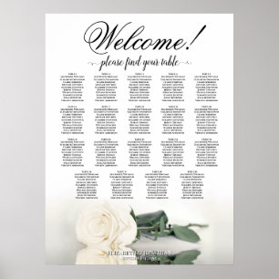 Poster Gráfico de Assentos de Casamento de Mesa 19 Rosa B