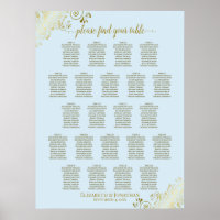 Gráfico de Assentos de Casamento de Mesa 22 Azul P