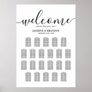 Poster Gráfico de Assentos de Casamento de Mesa 22 Elegan