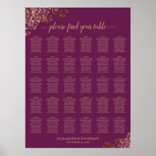 Poster Gráfico de Assentos de Casamento de Mesa 30 em Mag