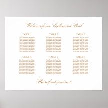 Gráfico de Assentos de Casamento de Mesa 6 Bege Do