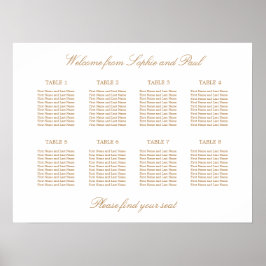 Poster Gráfico de Assentos de Casamento de Mesa 8 Bege Do