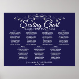 Poster Gráfico de Assentos de Casamento de Mesa Chic 7 no