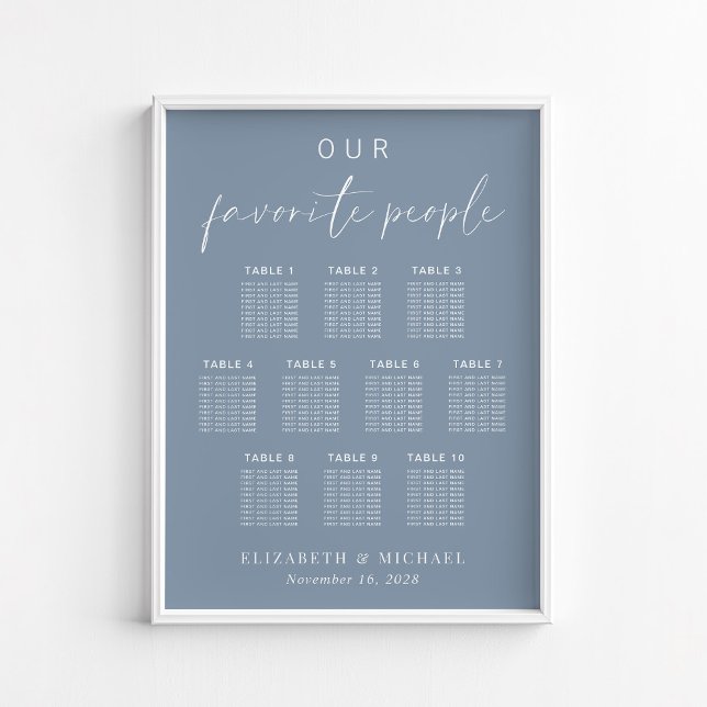 Poster Gráfico de Assentos de Casamento de Mesa Chic Dust (Criador carregado)