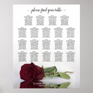 Poster Gráfico de Assentos de Casamento de Mesa da Burgun
