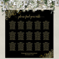 Gráfico de Assentos de Casamento de Mesa Dourado 1
