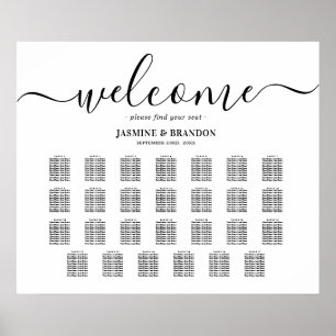 Poster Gráfico de Assentos de Casamento de Mesa Elegante