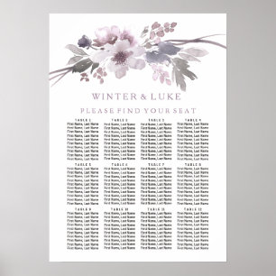 Poster Gráfico de Assentos de Casamento de Mesa Floral 12
