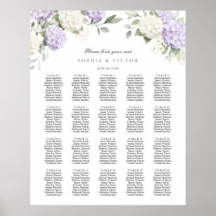 Poster Gráfico de Assentos de Casamento de Mesa Floral Hy
