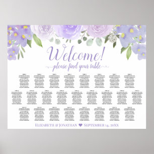 Poster Gráfico de Assentos de Casamento de Mesa Floral La