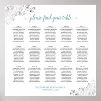 Gráfico de Assentos de Casamento de Mesa Frily 15 