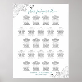 Poster Gráfico de Assentos de Casamento de Mesa Frily 22 