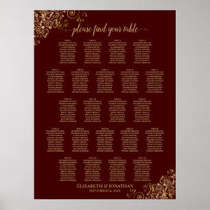 Poster Gráfico de Assentos de Casamento de Mesa Lacy Dou