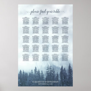 Poster Gráfico de Assentos de Casamento de Mesa na Flores