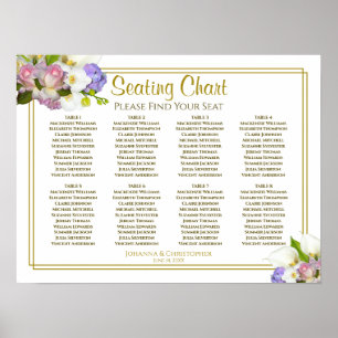 Poster Gráfico de Assentos de Casamento de Mesa Pastel Pr
