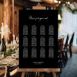 Poster Gráfico de Assentos de Casamento de Mesa Preto 12