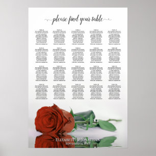 Poster Gráfico de Assentos de Casamento de Mesa Rosa 20 