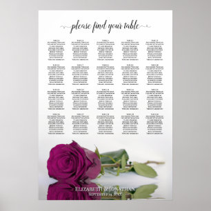 Poster Gráfico de Assentos de Casamento de Mesa Rosa 20