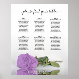 Poster Gráfico de Assentos de Casamento de Mesa Rosa 6 Ro