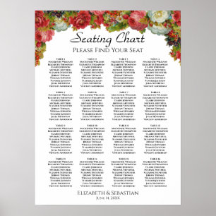 Poster Gráfico de Assentos de Casamento de Mesa Rustic Fa