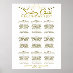 Poster Gráfico de Assentos de Casamento de Mesa Simples 9