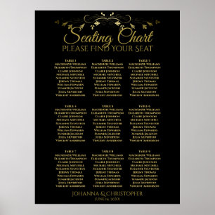 Poster Gráfico de Assentos de Casamento de Mesa Simples 9